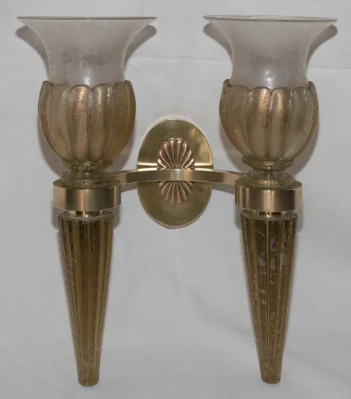 Paire d'appliques de Murano,Seguso  années 40