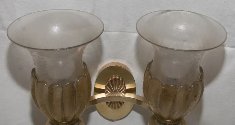 Paire d'appliques de Murano,Seguso  années 40