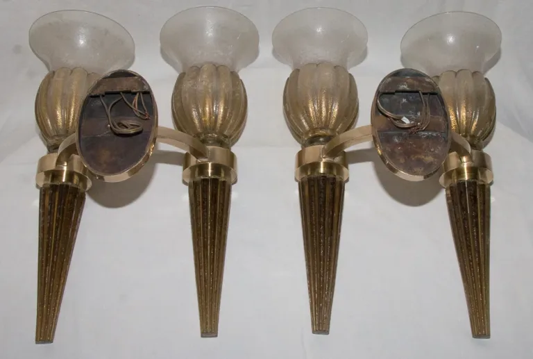 Paire d'appliques de Murano,Seguso  années 40