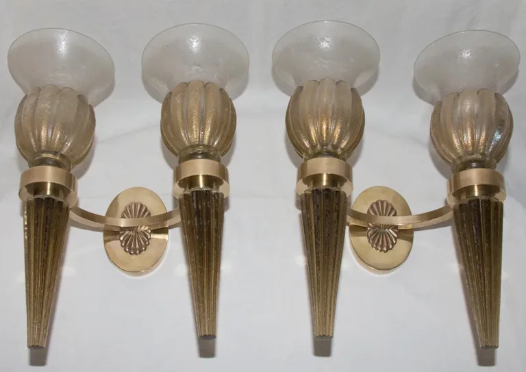 Paire d'appliques de Murano,Seguso  années 40