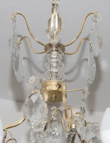 Lustre cage style LXV en bronze et cristal circa 1880