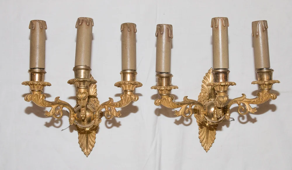 Paire d’appliques en bronze doré époque restauration