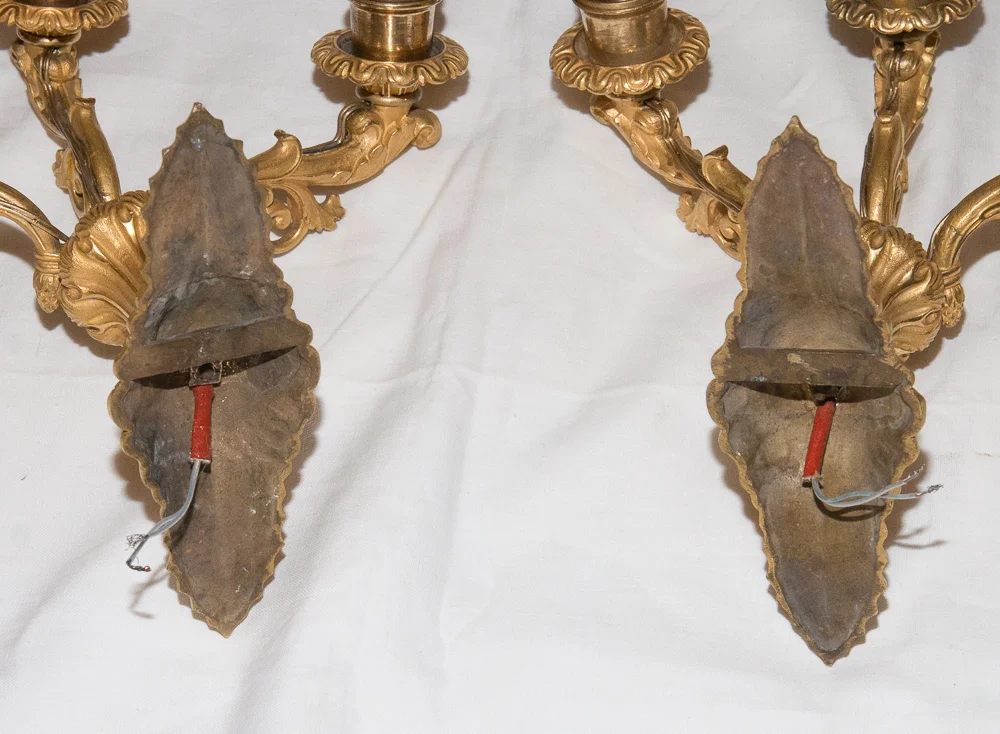 Paire d’appliques en bronze doré époque restauration