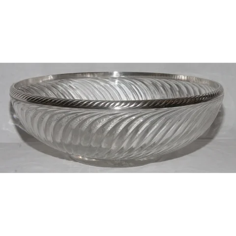 Grande coupe baccarat et argent massif fin XIXe