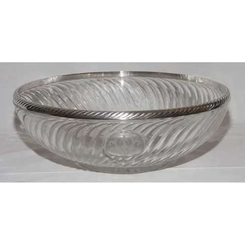 Grande coupe baccarat et argent massif fin XIXe