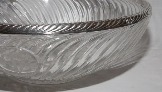 Grande coupe baccarat et argent massif fin XIXe