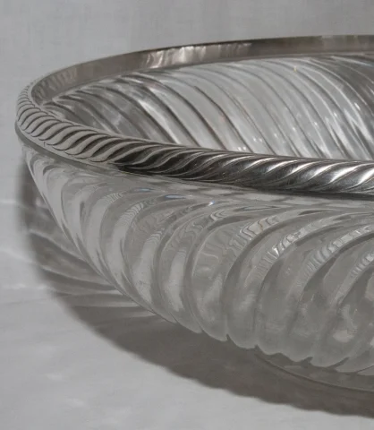 Grande coupe baccarat et argent massif fin XIXe