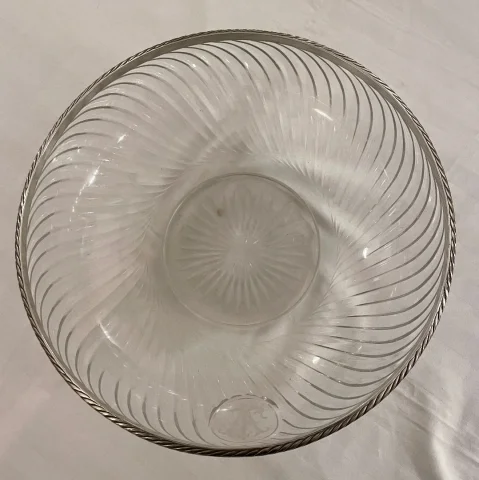 Grande coupe baccarat et argent massif fin XIXe