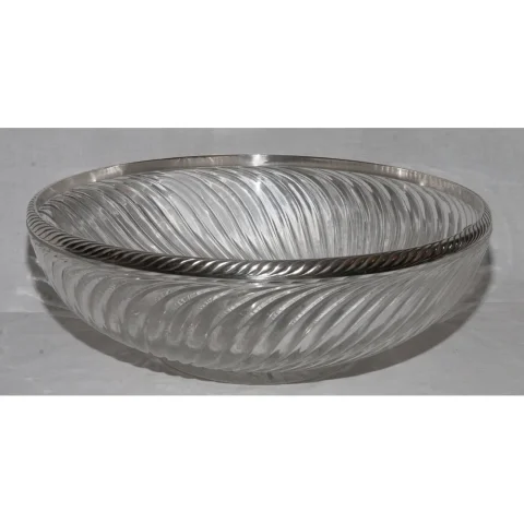 Grande coupe baccarat et argent massif fin XIXe