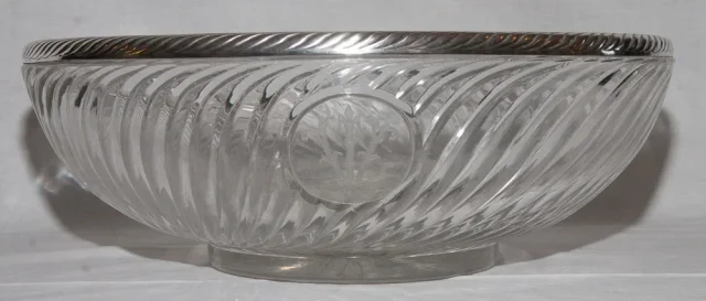 Grande coupe baccarat et argent massif fin XIXe