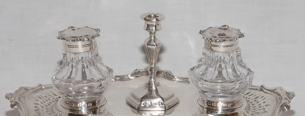 Encrier en argent massif époque Victorienne