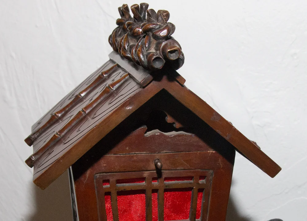 Geisha Lampe en bronze période Meiji