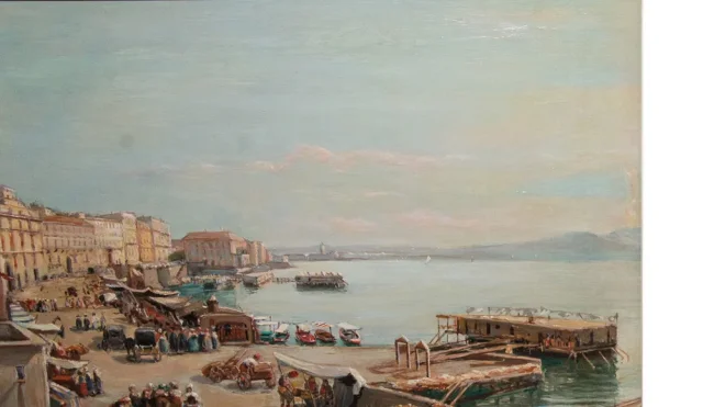 Naples Borgo Santa Lucia – Giacinto Gigante 1806-1876