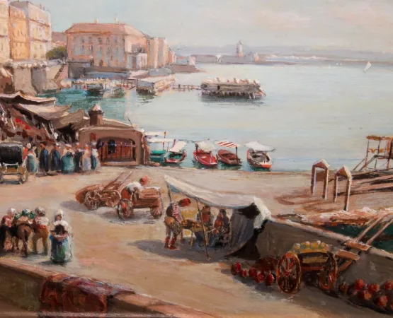 Naples Borgo Santa Lucia – Giacinto Gigante 1806-1876