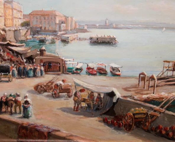 Naples Borgo Santa Lucia – Giacinto Gigante 1806-1876