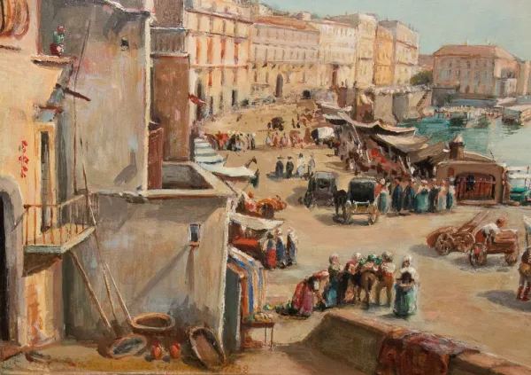 Naples Borgo Santa Lucia – Giacinto Gigante 1806-1876