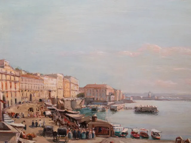 Naples Borgo Santa Lucia – Giacinto Gigante 1806-1876