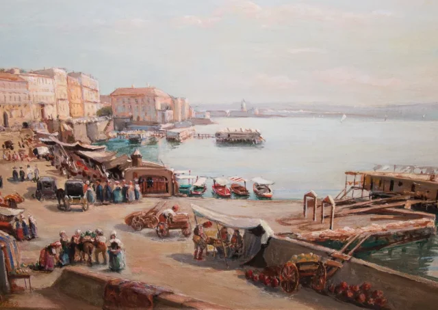 Naples Borgo Santa Lucia – Giacinto Gigante 1806-1876