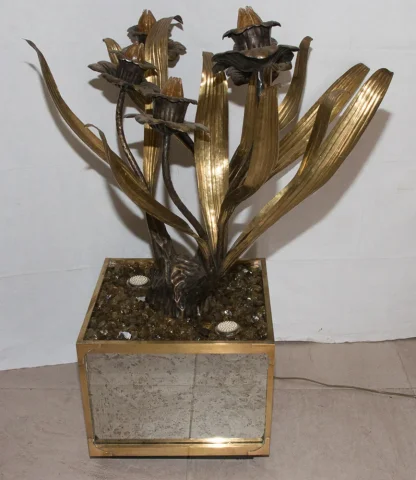 Grande Lampe florale maison Jansen design des années 70