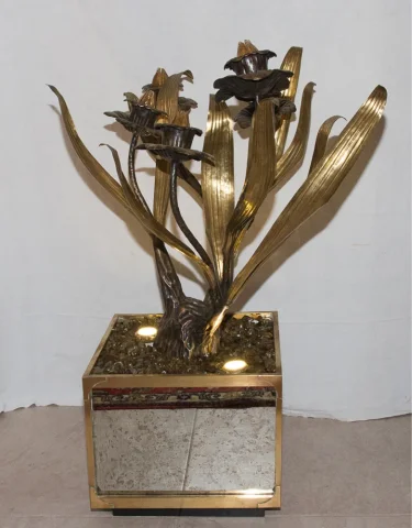Grande Lampe florale maison Jansen design des années 70