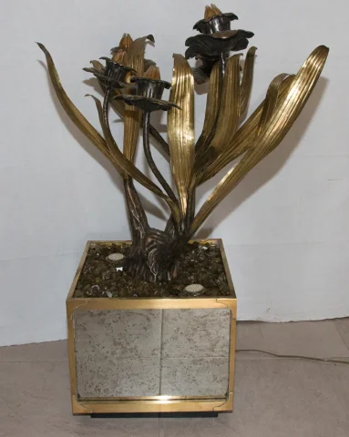 Grande Lampe florale maison Jansen design des années 70