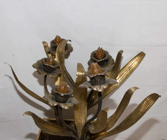 Grande Lampe florale maison Jansen design des années 70