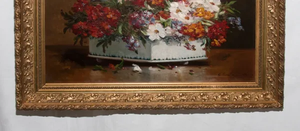 Nature Morte Bouquet De Fleurs Gilbert Charles Martin 1839-1905