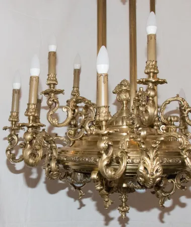 Grand lustre en bronze doré époque Napoléon III