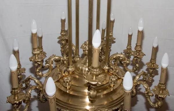 Grand lustre en bronze doré époque Napoléon III