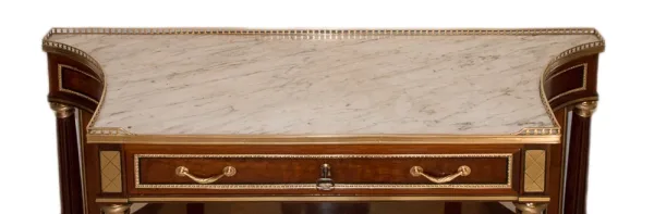 Console desserte en acajou d'époque Louis XVI