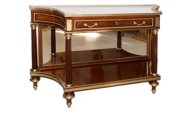 Console desserte en acajou d'époque Louis XVI