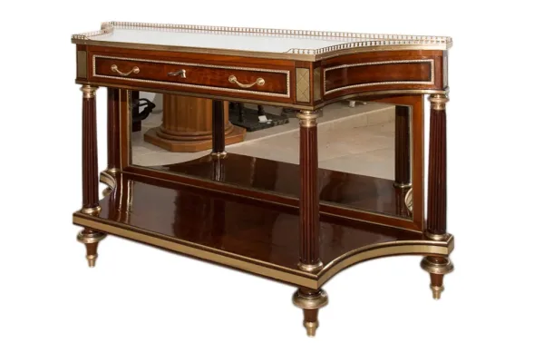 Console desserte en acajou d'époque Louis XVI