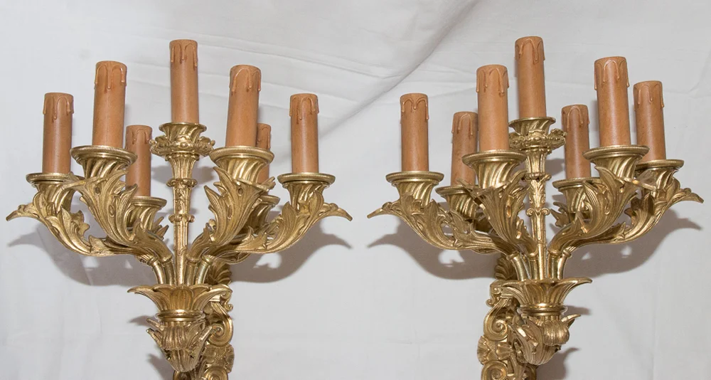 Paire d’appliques à 7 feux époque restauration