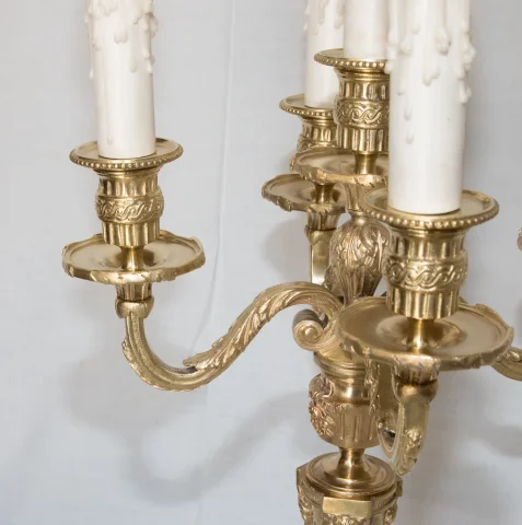 Paire de chandeliers en bronze doré époque napoléon III