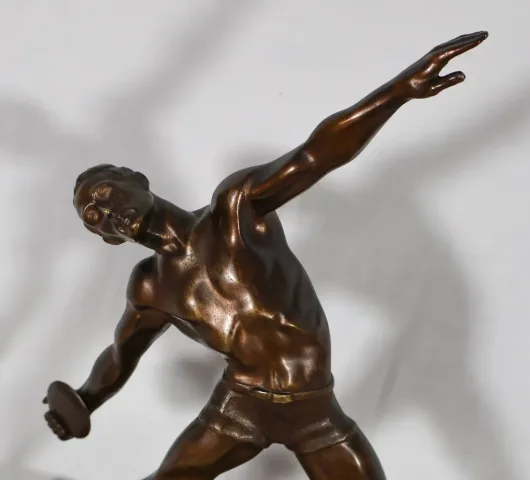 Bronze le lanceur de disque époque art déco