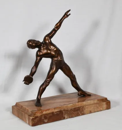 Bronze le lanceur de disque époque art déco