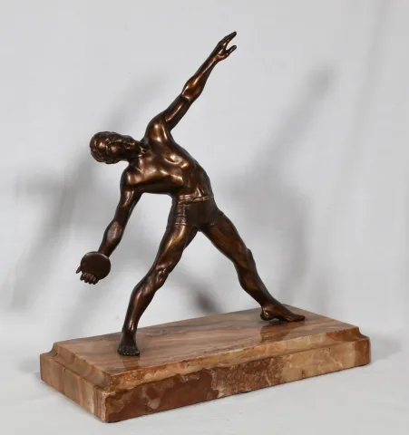 Bronze le lanceur de disque époque art déco