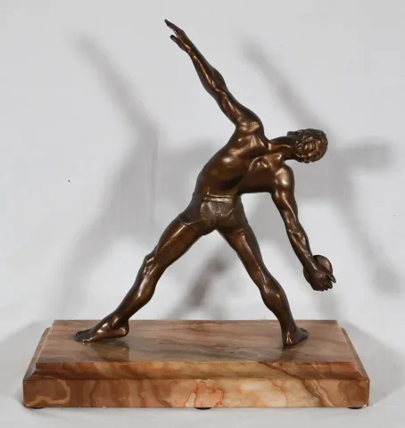 Bronze le lanceur de disque époque art déco