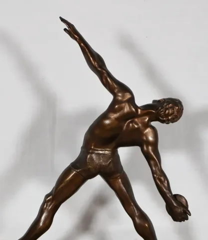 Bronze le lanceur de disque époque art déco