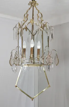 Lanterne en bronze doré milieu XIXe siècle