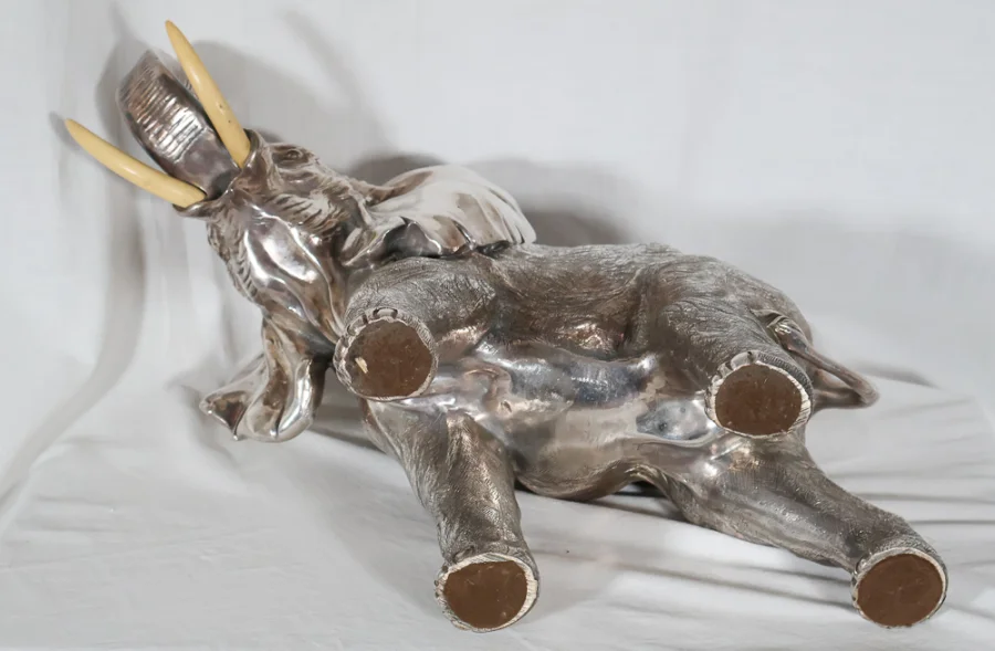 Grand Éléphant en argent Alessandro Magrino Italie circa 1980