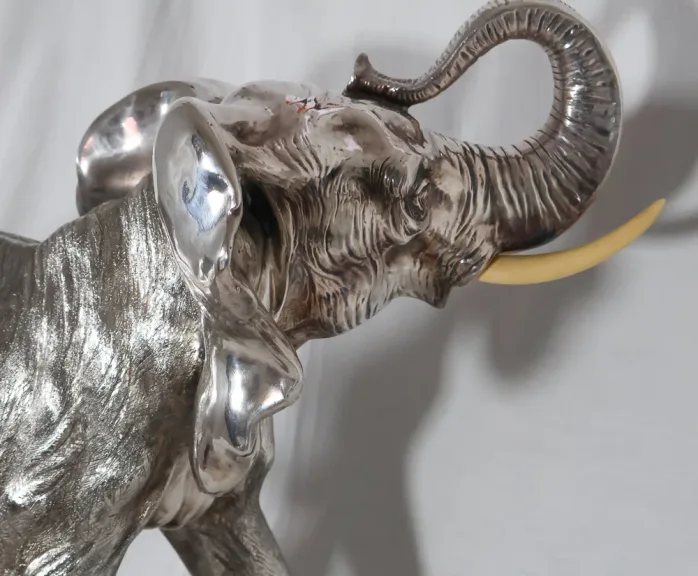 Grand Éléphant en argent Alessandro Magrino Italie circa 1980