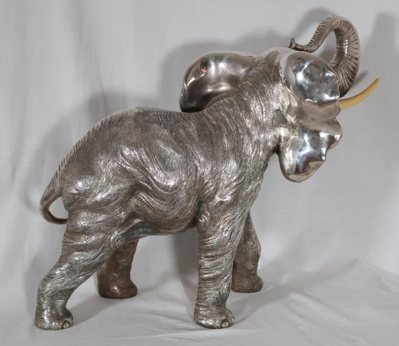 Grand Éléphant en argent Alessandro Magrino Italie circa 1980