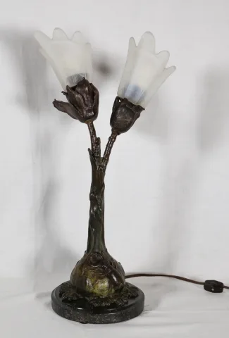 Lampe en bronze art nouveau Ludwig BECK