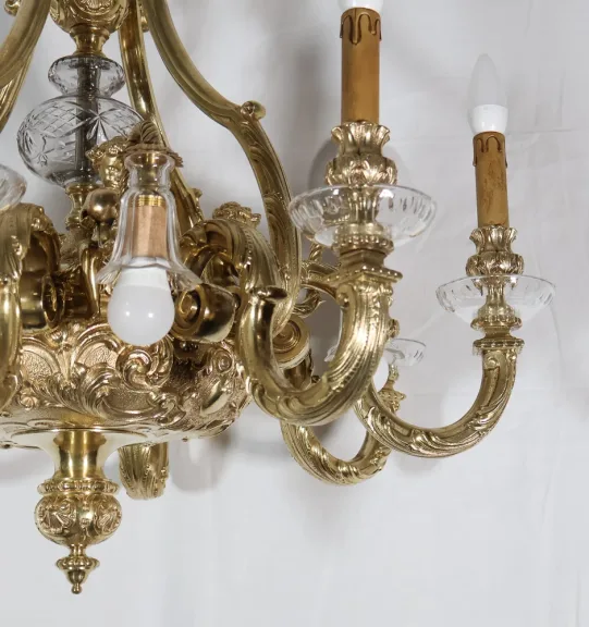 Lustre en bronze avec putti  style Régence époque Napoléon III