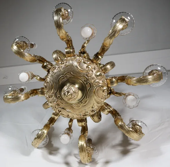 Lustre en bronze avec putti  style Régence époque Napoléon III