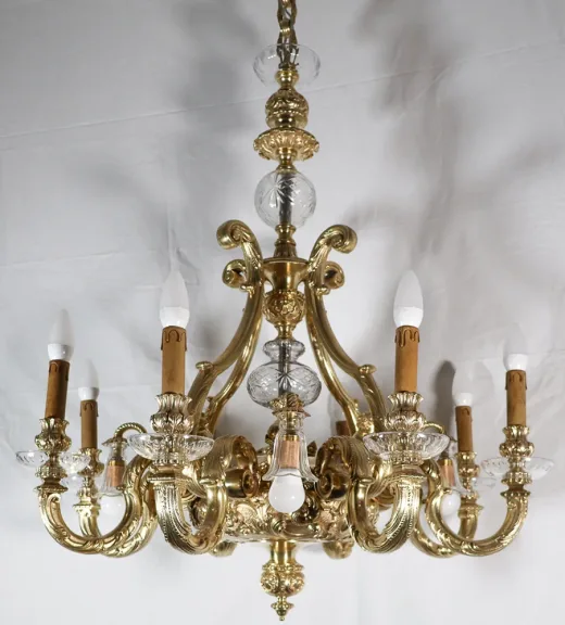 Lustre en bronze avec putti  style Régence époque Napoléon III