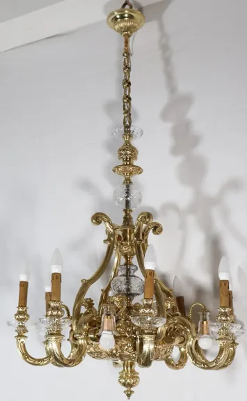 Lustre en bronze avec putti  style Régence époque Napoléon III