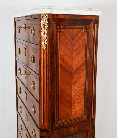 Secrétaire Chiffonnier en marqueterie  époque Louis XVI