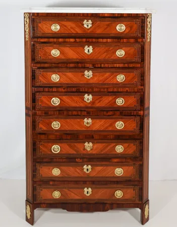 Secrétaire Chiffonnier en marqueterie  époque Louis XVI
